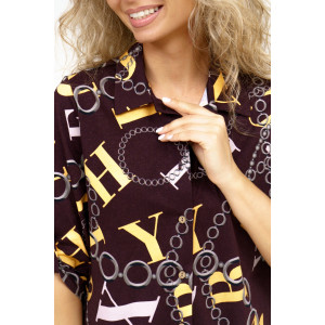 Рубашка женская №36806 кулирка (последний размер) коричневый 52 Рубашка женская №36806 кулирка (последний размер) коричневый 52