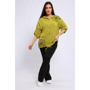 Рубашка женская №31965 сингапур (последний размер) зеленый 50 Рубашка женская №31965 сингапур (последний размер) зеленый 50