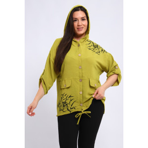 Рубашка женская №31965 сингапур (последний размер) зеленый 50 Рубашка женская №31965 сингапур (последний размер) зеленый 50