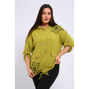 Рубашка женская №31965 сингапур (последний размер) зеленый 50 Рубашка женская №31965 сингапур (последний размер) зеленый 50