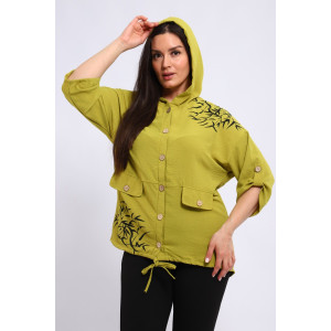 Рубашка женская №31965 сингапур (последний размер) зеленый 50 Рубашка женская №31965 сингапур (последний размер) зеленый 50