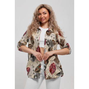 Рубашка женская №53036 кулирка (последний размер) бордо 48,52,54,58