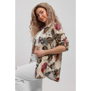 Рубашка женская №53036 кулирка (последний размер) бордо 48,52,54,58