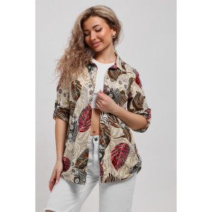 Рубашка женская №53036 кулирка (последний размер) бордо 48,52,54,58