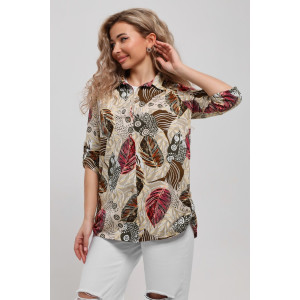 Рубашка женская №53036 кулирка (последний размер) бордо 48,52,54,58