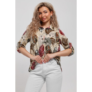 Рубашка женская №53036 кулирка (последний размер) бордо 48,52,54,58