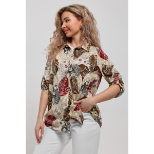 Рубашка женская №53036 кулирка (последний размер) бордо 48,52,54,58