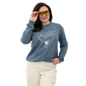 Свитшот женский №75001 футер с лайкрой 2-х нитка (последний размер) пепел 60 Свитшот женский №75001 футер с лайкрой 2-х нитка (последний размер) пепел 60