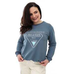 Свитшот женский №75001 футер с лайкрой 2-х нитка (последний размер) пепел 60 Свитшот женский №75001 футер с лайкрой 2-х нитка (последний размер) пепел 60