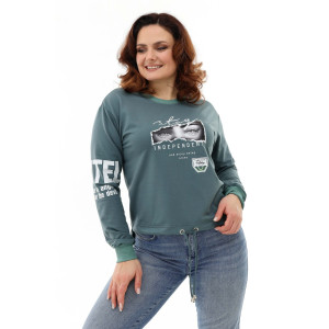 Свитшот женский №50519 футер с лайкрой 2-х нитка (последний размер) оливки 46 Свитшот женский №50519 футер с лайкрой 2-х нитка (последний размер) оливки 46