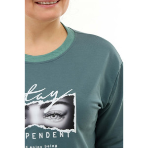 Свитшот женский №50519 футер с лайкрой 2-х нитка (последний размер) оливки 46 Свитшот женский №50519 футер с лайкрой 2-х нитка (последний размер) оливки 46