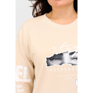 Свитшот женский №88515 футер 2-х нитка (последний размер) бежевый 52 Свитшот женский №88515 футер 2-х нитка (последний размер) бежевый 52