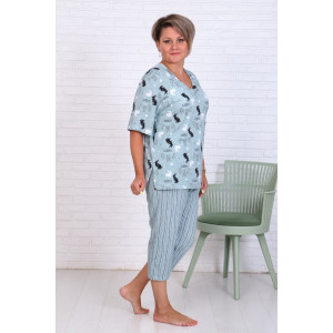 Бриджи женские "Зайка" кулирка (р-ры: 46-68) ментол