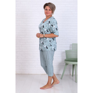 Бриджи женские "Зайка" кулирка (р-ры: 46-68) ментол