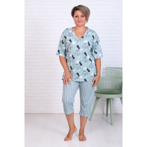 Бриджи женские "Зайка" кулирка (р-ры: 46-68) ментол