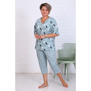 Бриджи женские "Зайка" кулирка (р-ры: 46-68) ментол