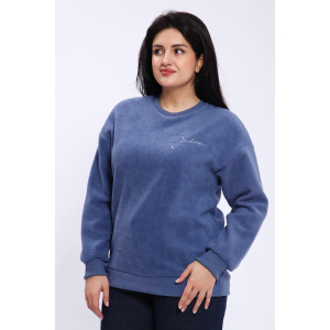 Свитшот женский №82067 интерсофт начес (последний размер) индиго 54