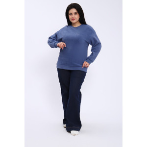 Свитшот женский №82067 интерсофт начес (последний размер) индиго 54