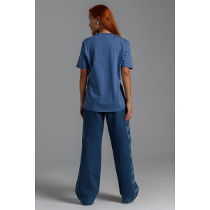 Футболка унисекс №8471/4 кулирка (последний размер) джинс 70