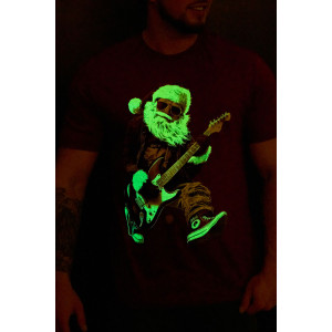 Футболка унисекс светящаяся №8581 кулирка (последний размер) бордо Дмороз с гитарой 52,56