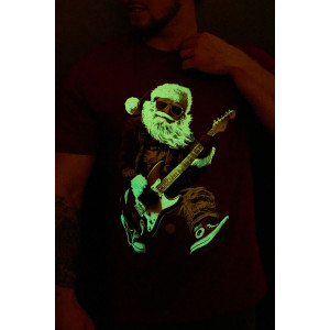 Футболка унисекс светящаяся №8581 кулирка (последний размер) бордо Дмороз с гитарой 52,56