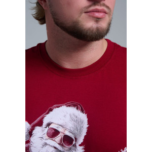 Футболка унисекс светящаяся №8581 кулирка (последний размер) бордо Дмороз с гитарой 52,56