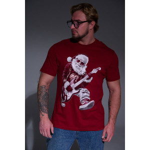Футболка унисекс светящаяся №8581 кулирка (последний размер) бордо Дмороз с гитарой 52,56