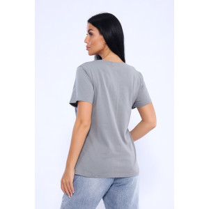 Футболка женская №80035 кулирка (последний размер) серый 48