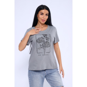 Футболка женская №80035 кулирка (последний размер) серый 48