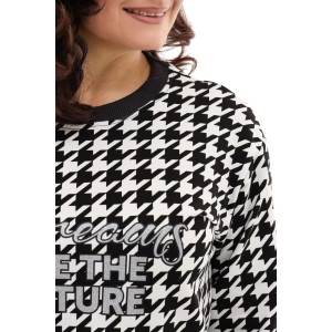 Свитшот женский №88524 футер 2-х нитка (последний размер) черный 46