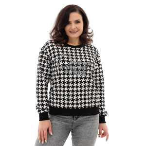 Свитшот женский №88524 футер 2-х нитка (последний размер) черный 46