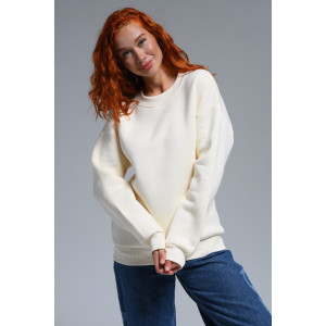 Свитшот женский №14422 футер 3-х нитка с начесом (последний размер) молочный 42,46,52