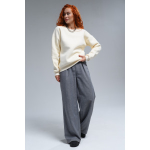 Свитшот женский №14422 футер 3-х нитка с начесом (последний размер) молочный 42,46,52