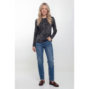 Лонгслив женский №14505 кулирка с лайкрой (р-ры: 44-56) темно-серый Лонгслив женский №14505 кулирка с лайкрой (р-ры: 44-56) темно-серый