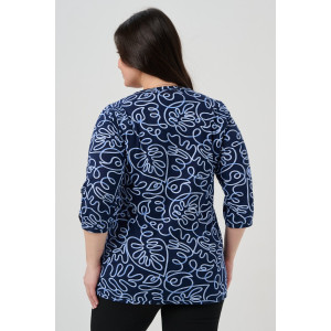 Блузка женская №21621 кулирка (р-ры: 48-62) синий