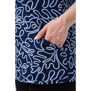 Блузка женская №21621 кулирка (р-ры: 48-62) синий