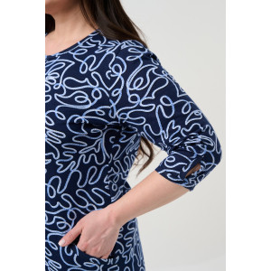 Блузка женская №21621 кулирка (р-ры: 48-62) синий