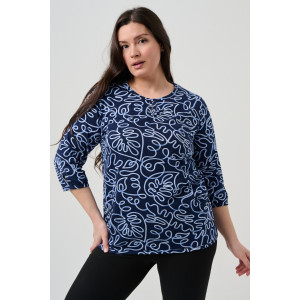 Блузка женская №21621 кулирка (р-ры: 48-62) синий