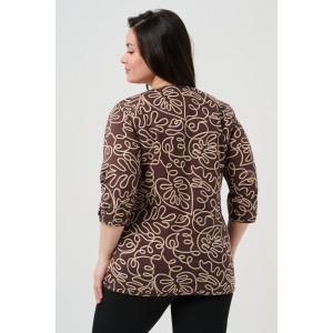 Блузка женская №21621 кулирка (р-ры: 48-62) коричневый Блузка женская №21621 кулирка (р-ры: 48-62) коричневый