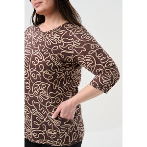 Блузка женская №21621 кулирка (р-ры: 48-62) коричневый Блузка женская №21621 кулирка (р-ры: 48-62) коричневый