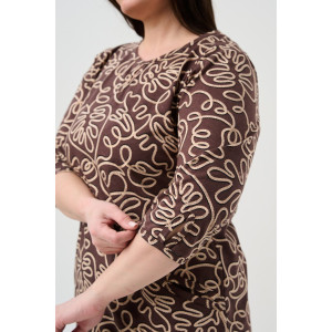 Блузка женская №21621 кулирка (р-ры: 48-62) коричневый Блузка женская №21621 кулирка (р-ры: 48-62) коричневый