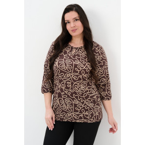 Блузка женская №21621 кулирка (р-ры: 48-62) коричневый Блузка женская №21621 кулирка (р-ры: 48-62) коричневый