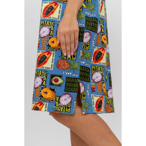 Халат женский №37007 кулирка (р-ры: 48-58) голубой