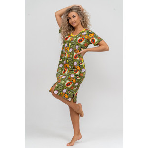 Халат женский №37007 кулирка (р-ры: 48-58) хаки Халат женский №37007 кулирка (р-ры: 48-58) хаки