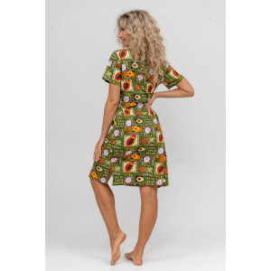 Халат женский №37007 кулирка (р-ры: 48-58) хаки Халат женский №37007 кулирка (р-ры: 48-58) хаки