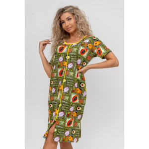 Халат женский №37007 кулирка (р-ры: 48-58) хаки Халат женский №37007 кулирка (р-ры: 48-58) хаки