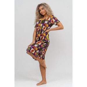 Халат женский №37007 кулирка (р-ры: 48-58) баклажан Халат женский №37007 кулирка (р-ры: 48-58) баклажан