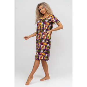 Халат женский №37007 кулирка (р-ры: 48-58) баклажан Халат женский №37007 кулирка (р-ры: 48-58) баклажан