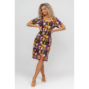 Халат женский №37007 кулирка (р-ры: 48-58) баклажан Халат женский №37007 кулирка (р-ры: 48-58) баклажан