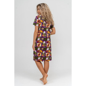 Халат женский №37007 кулирка (р-ры: 48-58) баклажан Халат женский №37007 кулирка (р-ры: 48-58) баклажан